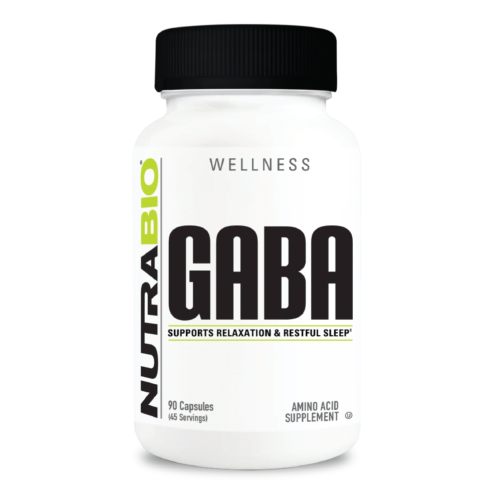 NutraBio 氨基丁酸 - 90 粒素食膠囊