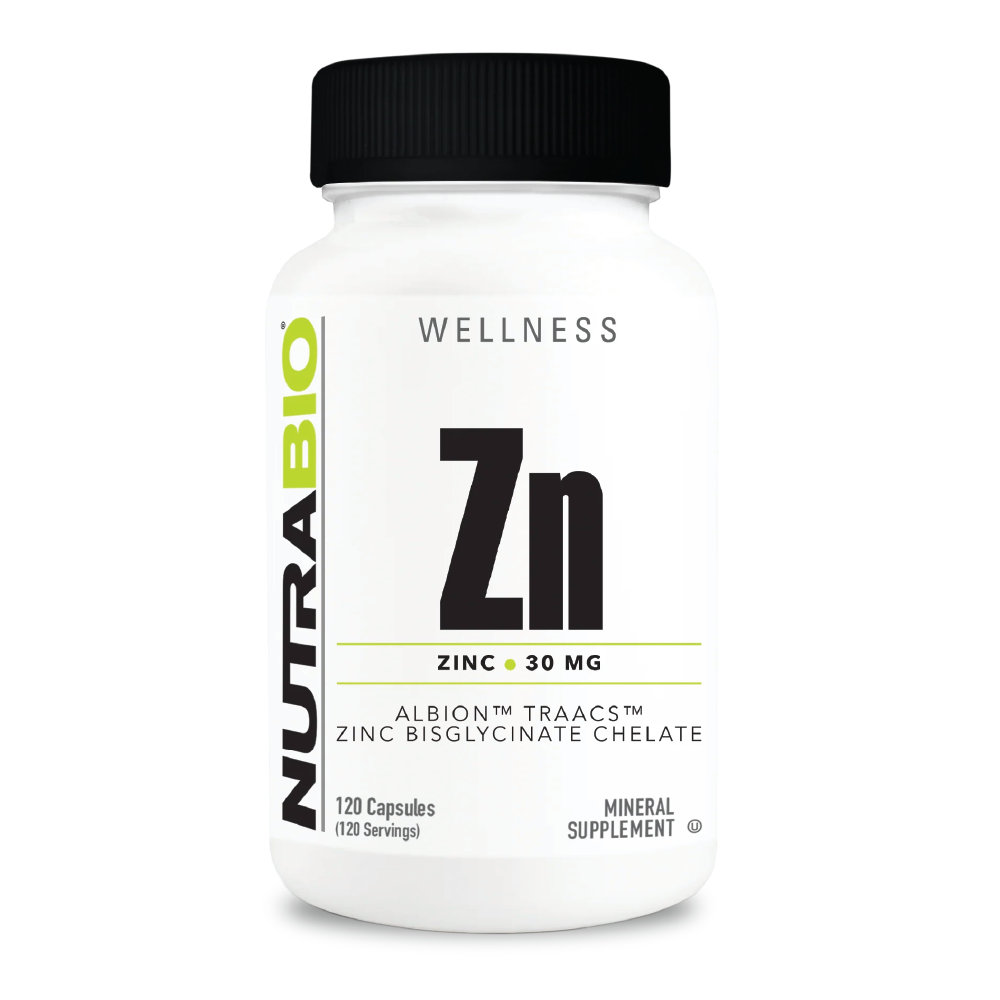 NutraBio 鋅 - 120粒蔬菜膠囊
