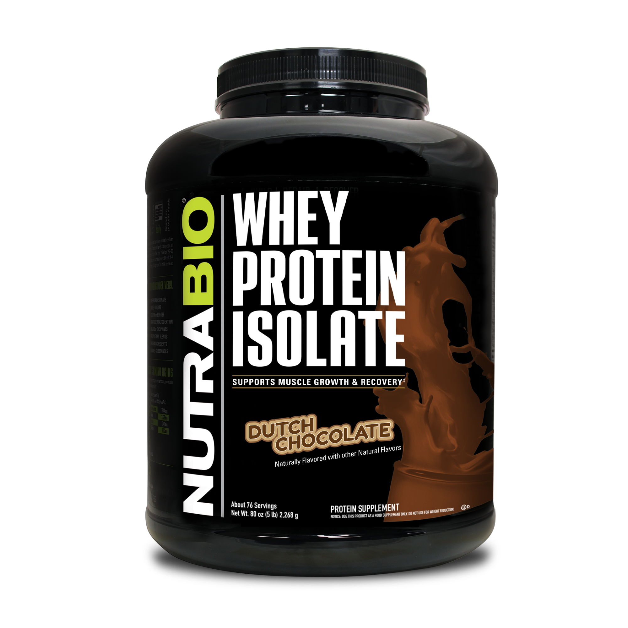 NutraBio 100% 分離乳清蛋白 - 5磅 (2.2公斤)