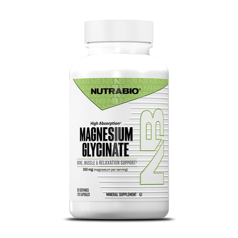 NutraBio 甘氨酸鎂 - 120粒素食膠囊
